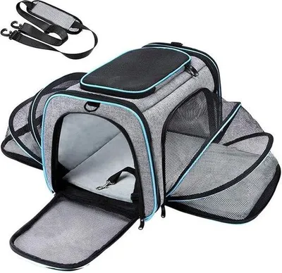Produktbild von Famanu Tragetasche für kleine Hunde und Katzen - faltbar - bis 10 kg - 45x30x30 cm - Größe M