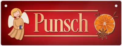Produktbild von Punsch Metallschild in rot