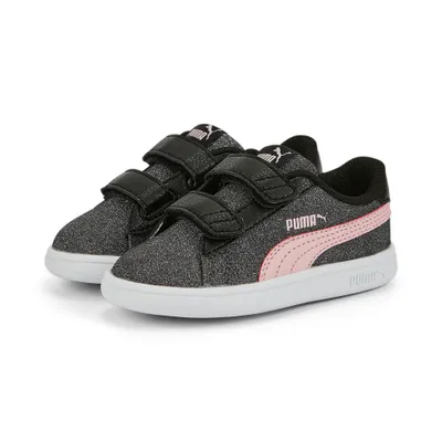 Zdjęcie produktu dla Puma Smash v2 Glitz Glam Babies dziewczynki trampki maluchy srebrny czarny różowy Gr 22