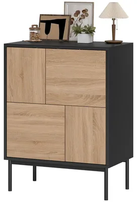 Productafbeelding van HOMCOM Dressoir/Kommode met push-to-open deuren, metalen poten, keukenkast
