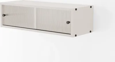 Produktbild von Arrocco Moderner Schrank / Hängeschrank mit Glastür mit Rillen B:81/H:22,5/T:30cm Farbe:weiß
