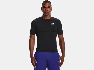 Obrázok produktu pre Under Armour Men's HeatGear Armour Short Sleeve Black/White XS Fitness tričko