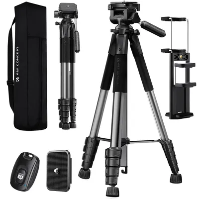 Immagine prodotto di K&F CONCEPT, treppiede per fotocamera in alluminio, 190 cm, leggero, con custodia
