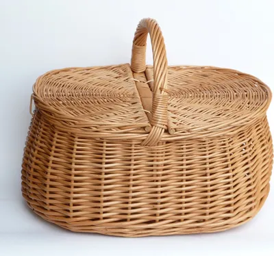 Produktbild von Picknickkorb mit zwei Deckel aus Weide (46 x 31 cm - 1F)