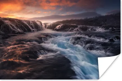 Produktbild von MuchoWow® Poster Wasserfall - Natur - Berg 180x120 cm - Fotoplakat