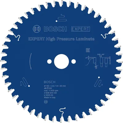 Productafbeelding van BOSCH 2608644133 BOSCH EXPERT for High Pressure Laminat Kreissägeblatt 165,0 mm, 48 Zähne, 1 St.