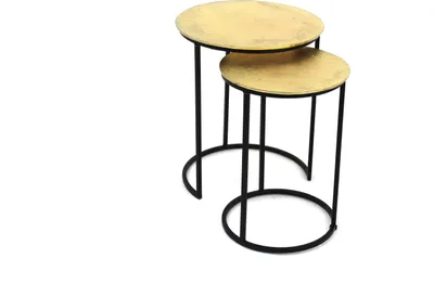 Produktbild von Beistelltisch >1044-41< (2er Set) in Messing lackiert, Messing - 51x42cm (HxD)