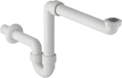 Produktbild von Raumsparsiphon Geberit 1 1/2" und 1 1/4" x 40 mm Raumsparmodell weiß 151107111