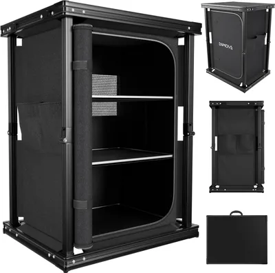 Produktbild von 24MOVE® Campingküche BERGAMO faltbar, Outdoorküche mit Arbeitsplatte und Staufach, stabiles Aluminiumgestell, kompakt verstaubar für Camping, Garten und Reisen