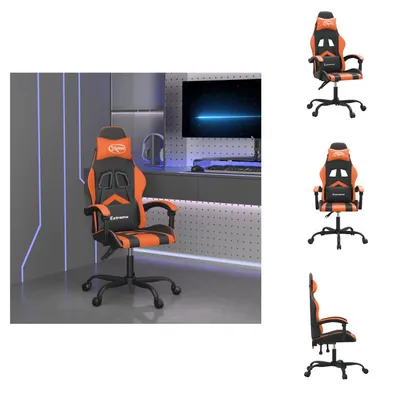 Image de vidaXL Chaise de jeu pivotante noir et orange similicuir - chaise de jeu