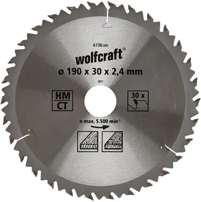 Produktbild von wolfcraft HM-Kreissägeblatt, 30 Z, Ø 190x30x 2,4mm