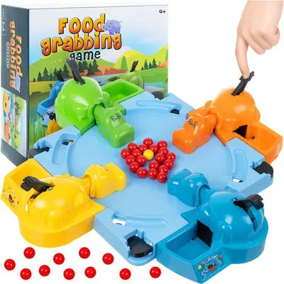 Obrázok produktu pre Arkádová hra Hungry Hippos pre deti, rodinná zábava, 2-4 hráči