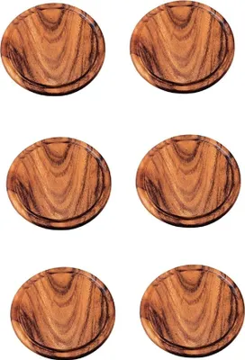 Produktbild von 6 Stück Neustanlo Grillteller Akazie Holz 30 cm Ø