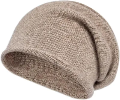 Produktbild von Kaschmir Strickmütze Damen & Herren – Warme Beanie aus 100 % Kaschmir, einfarbig, weich & zeitlos, ideal für Herbst & Winter, Camel, A0699