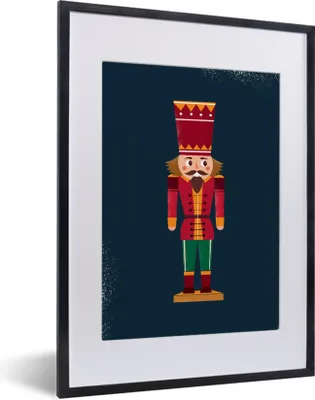 Produktbild von MuchoWow® MuchoWow® Gerahmtes Poster Nussknacker - Weihnachten - Winter 30x40 cm - Poster mit zchwarzem Bilderrahmen - Wandposter Schlafzimmer