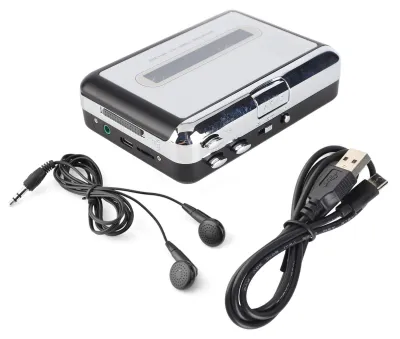Immagine prodotto di Lettore a cassette portatile con convertitore USB e cuffie