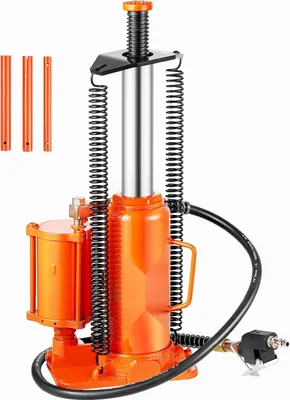 Immagine prodotto di Martinetto pneumatico idraulico a bottiglia - Martinetto da timbro per camion 12 t - Altezza di sollevamento 26,5-50,5 cm - Pneumatico e manuale - Corpo in acciaio saldato - Per officina di auto SUV pick-up - Arancione