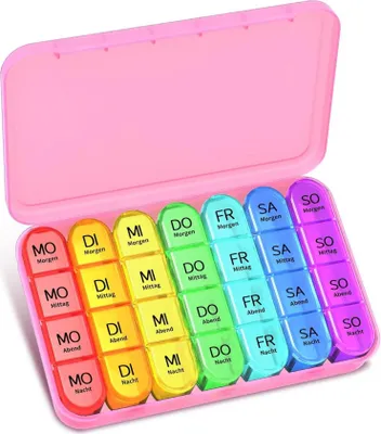 Immagine prodotto di Scatola per compresse 7 giorni 4 scomparti Scatola per medicinali BPA Free