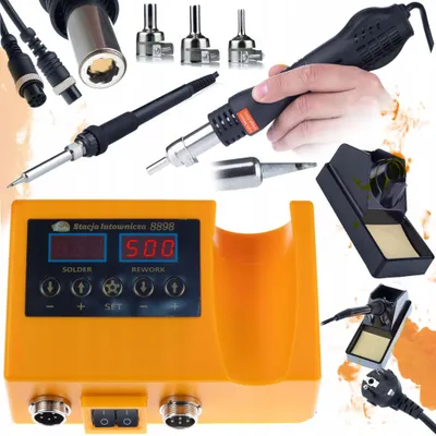 Obrázek produktu pro Rosfix Pájecí Stanice 2 v 1 (Horkovzdušná a 900M) Orange Husky OH660 Electric Series s + Páječka Blue Lark 80W BL80W Iron Se Sadou Příslušenství
