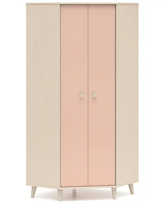 Produktbild von Eckkleiderschrank MEVEL 01 Pink Kleiderschrank Ecklösung Raumwunder