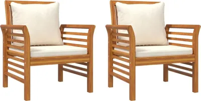 Produktbild von VidaXL 312137, Terrasse, Gepolsterter Sitz, Akazienholz, Cremefarben, Weiß, Polyester, 640 mm