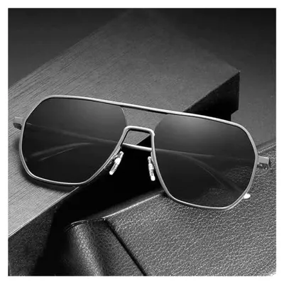 Produktbild von Klassische Pilotenbrille für Damen und Herren, polarisierte schwarze Sonnenbrille im Pilotenstil