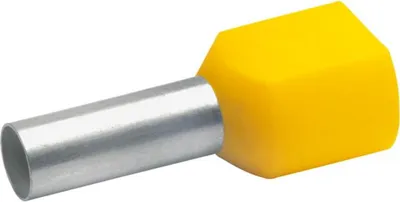 Zdjęcie produktu dla 100 sztuk Podwójna tuleja 2x6qmm żółta izolowana - Końcówka kablowa 6mm² izolowana 875/14