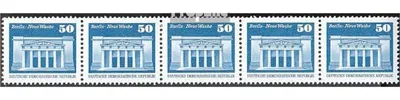 Produktbild von Briefmarken DDR 1974 Mi 1947R-1948R Fünferstreifen (kompl.Ausg.) gestempelt Bauwerke