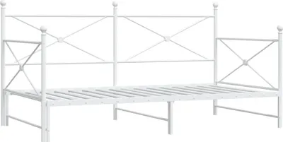 Immagine prodotto di vidaXL Letto da giorno allungabile senza materasso bianco 100x190 cm acciaio