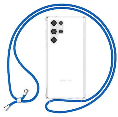 Zdjęcie produktu dla Przezroczyste etui z łańcuszkiem dla Samsung Galaxy S23 Ultra Blue