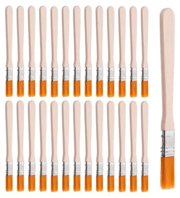 Produktbild von 36 Stück flache Pinsel mit Nylonborsten und Holzgriff – Malwerkzeug für verschiedene Anwendungen