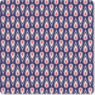 Produktbild von MuchoWow® Mauspad Mousepad Muster - Vintage - Blau - Rot 30x30 cm - Mousepads - Maus Mat - Pad - Mausunterlage - Gaming