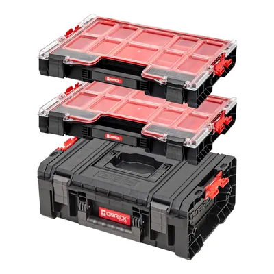 Immagine prodotto di Qbrick System Toolbox Set PRO Technician Case 2.0 450 x 332 x 171 mm 12 l IP54 + 2x PRO 200 Organizer 452 x 358 x 79 mm 6 l IP54