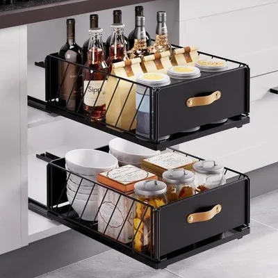 Obrázek produktu pro Nerezový tácek s výsuvnou zásuvkou – multifunkční – 1 kus – vysoce kvalitní nerezová ocel – 30 x 40 x 15,5 cm
