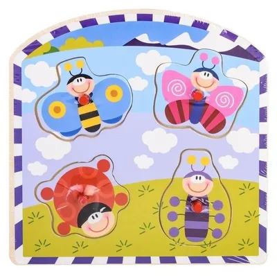 Image de Puzzle en bois dans un cadre - prairie pour enfants