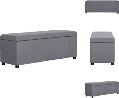 Obrázek produktu pro vidaXL Lavice s úložným prostorem 116 cm světle šedý polyester - Komody a lavice do předsíně