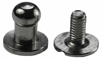 10 Beiltaschenknopf nickel anthrazit 6x4x8mm