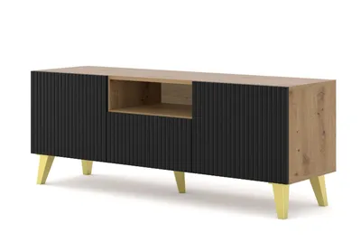 Produktbild von TV Schrank RAVENNA PB 150 cm 2D1S ARTISAN EICHE / SCHWARZ MATT UFPZL