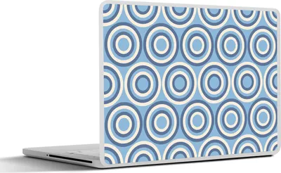 Produktbild von MuchoWow® Laptop Aufkleber Sticker Cover Kreis - Blau - Muster 31x22.5 cm - Laptop-Deko