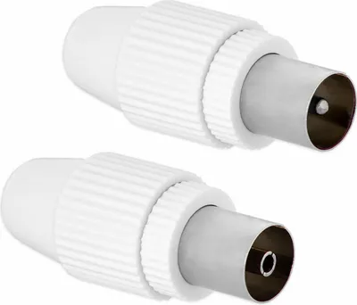 Produktbild von TV Koaxial 1x Stecker 1x Buchse Set IEC Sat Koaxialkabel Adapter Antennenstecker Antennenkabel Verbinder