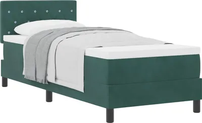 Obrázok produktu pre Posteľ s pružinovým rámom Tmavozelená 80 x 200 cm Zamat