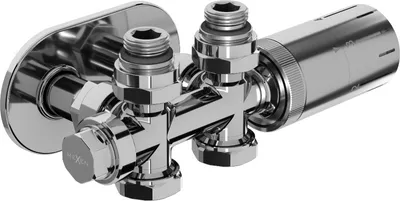 Obrázek produktu pro Mexen G05 termostatická sada úhlová/přímá s rozeta R, Duplex, DN50, chrom - W908-958-905-01