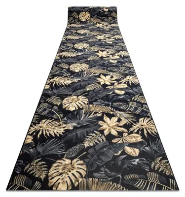 Image de TAPIS DE COULOIR antidérapant MONSTERA Feuilles la gomme or 100 cm jaune 100x140 cm