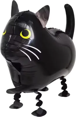 Zdjęcie produktu dla Balon foliowy Airwalker cat, czarny kot, ok. 50 x 38 cm