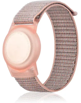 Immagine prodotto di Bracciale in nylon per AirTag, colore rosa, regolabile, circonferenza da 120 a 170 mm