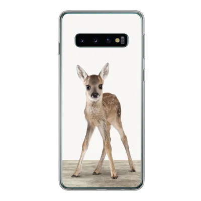 Produktbild von MuchoWow® Handyhülle Schutzhülle Hülle für Samsung Galaxy S10 Hirsche - Baby-Hirsche - Tiere - Mädchen - Jungen - Kinder Silikon Softcase Handy Hülle - Handytasche