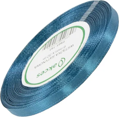 Obrázok produktu pre Saténová stuha 6 mm - modrá - 32 metrov