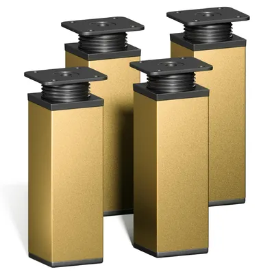 Produktbild von 4er Set sossai moderne Möbelfüße in Gold 120mm höhenverstellbar Schrankfüße Sockelfüße