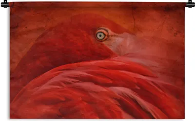 Produktbild von MuchoWow® Wandteppich Wandbehang Tropisch - Vogel - Rot - Tiere 90x60 cm Tapisserie Dekoration Wandtuch - Wandskulpturen - Bildteppich