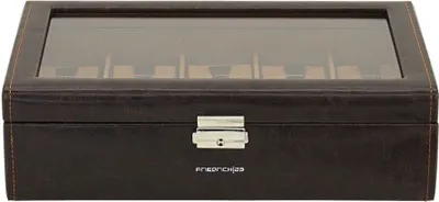 Produktbild von Friedrich Lederwaren Uhrenkasten Bond Feinsynthetik 10Uhren braun, 20084-3